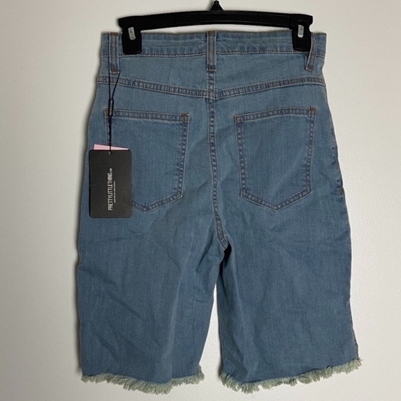 Pretty Little Thing Denim Biker Shorts Women Size 6 - Picture 3 of 4